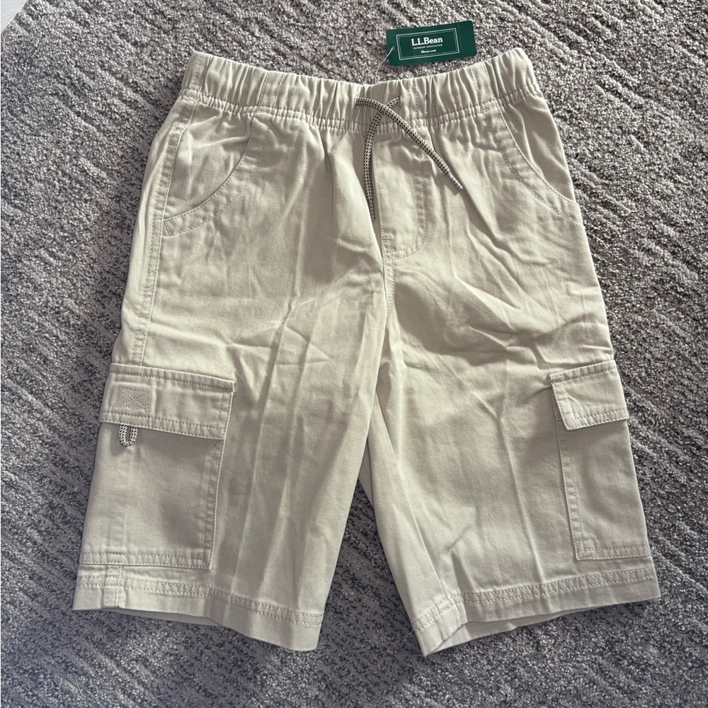 L.L.Bean Boys cotton twill cargo shorts sz10 NWT